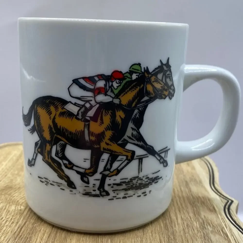 Vintage Georgia's Gifts Horse Racing Mug Cynthiana KY Equestrian